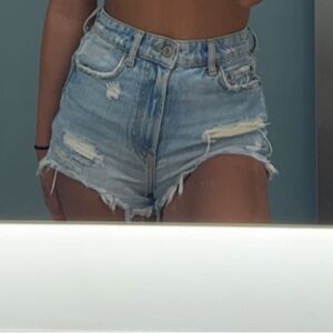 zara jean or denim shorts size usa 0